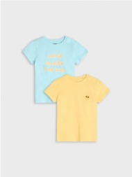 sinsay - σετ με 2 μπλούζες - ανοιχτο κιτρινο