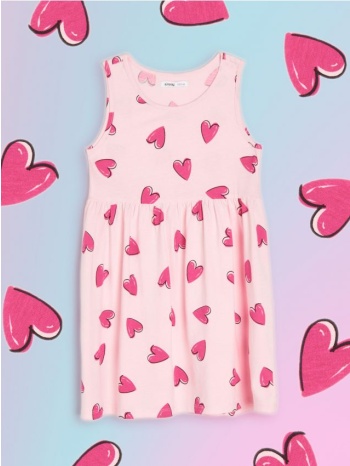 sinsay - φόρεμα με σούρες - ροζ παστελ
