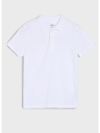 sinsay - μπλούζα πόλο - λευκο
