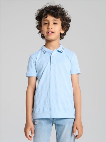 sinsay - μπλούζα πόλο - μπλε παλ