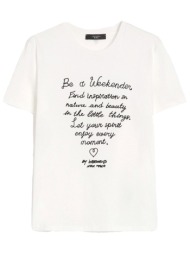 max mara weekend t-shirt roundneck ara λευκο