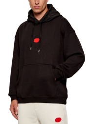 hugo φουτερ hoodie dilvano logo τσεπες μαυρο