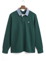 gant polo reg chambray heavy rugger logo κυπαρισσι