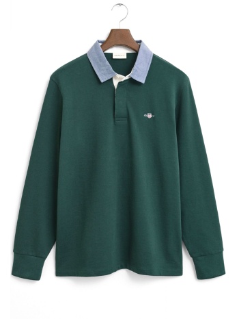 gant polo reg chambray heavy rugger logo κυπαρισσι