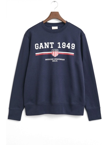 gant φουτερ graphic c-neck sweat μπλε