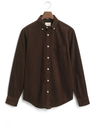 gant πουκαμισο κοτλε reg corduroy shirt σκουρο καφε