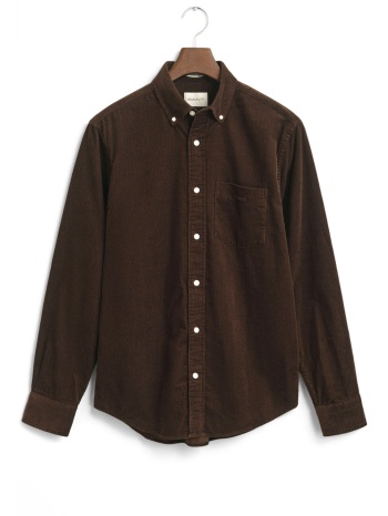 gant πουκαμισο κοτλε reg corduroy shirt σκουρο καφε