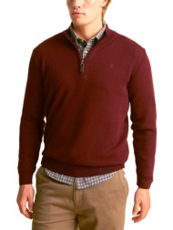 dors πλεκτο halfzip oxford logo μπορντω