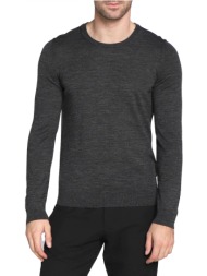 boss πλεκτο crew neck leno-p ανθρακι