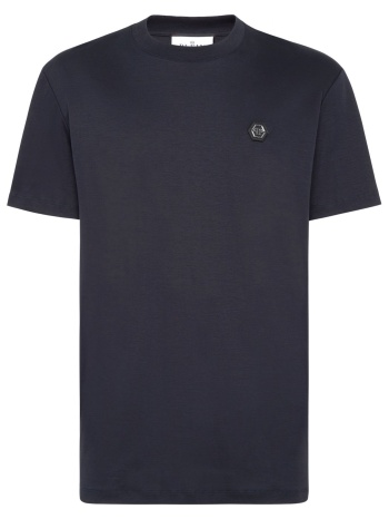 philipp plein t-shirt round neck hexagon μπλε σε προσφορά