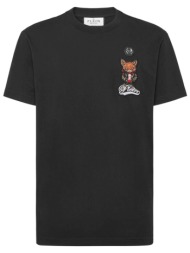 philipp plein t-shirt round neck plein fox μαυρο