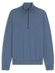 boss casual πλεκτο halfzip kanobix s ραφ μπλε