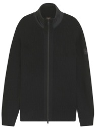 boss casual πλεκτο fullzip kigioo μαυρο