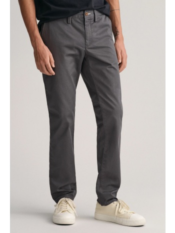 gant παντελονι chino slim twill ανθρακι
