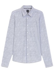 boss πουκαμισο μικροσχεδιο slim fit p-roan-kent-c1-233 μπλε-λευκο