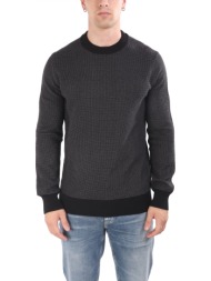 boss casual πλεκτο crew neck klapok μαυρο