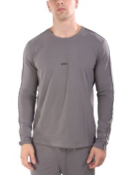 boss hoμεwear t-shirt unique ls_shirt γκρι