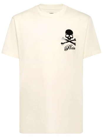 philipp plein t-shirt skull & bones υπολευκο σε προσφορά