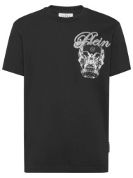 philipp plein t-shirt glass skull μαυρο