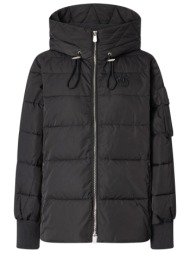 pinko μπουφαν crusca cape με κουκουλα μαυρο