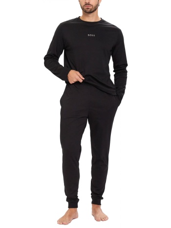 boss homewear πυτζαμα xmas long set μαυρο