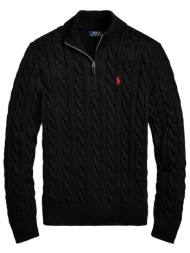 ralph lauren πλεκτο halfzip classic logo μαυρο