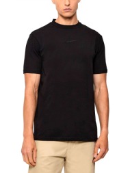 karl lagerfeld t-shirt crew neck silver logo μαυρο