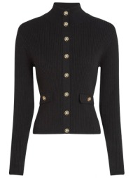 karl lagerfeld ζακετα πλεκτο rib knit cardigan λουπετο κουμπια μαυρο