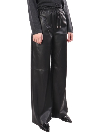 liu-jo παντελονι faux leather λαστιχο μεση τσεπες μαυρο σε προσφορά