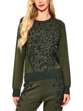 liu-jo better πλεκτο animal print crew neck logo μεταλλικο σε προσφορά