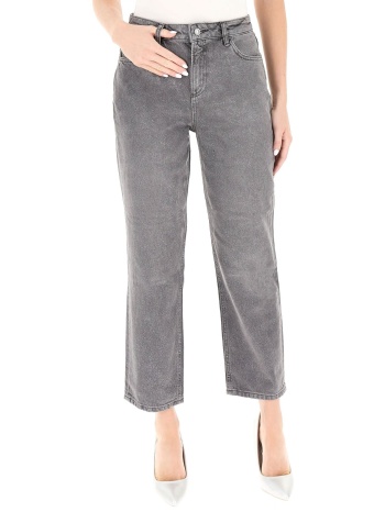 liu-jo παντελονι jeans straight fit logo πισω τσεπη γκρι σε προσφορά