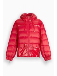 liu-jo μπουφαν φουσκωτο κουκουλα κοκκινο