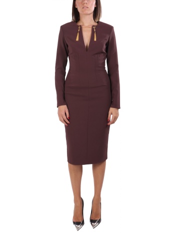 elisabetta franchi φορεμα midi μεσατο v-neck χρυση σε προσφορά