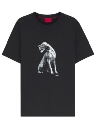 hugo t-shirt didug logo μαυρο-λευκο