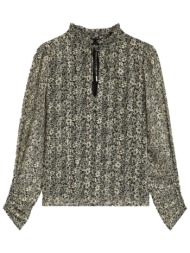 boss μπλουζα c_berodeo εμπριμε δεσιμο λαιμο μαυρο-μπεζ