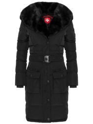 wellensteyn γυναικειο μπουφαν μακρυ puffer opium αποσπωμενη κουκουλα αποσπωμενη γουνα μαυρο