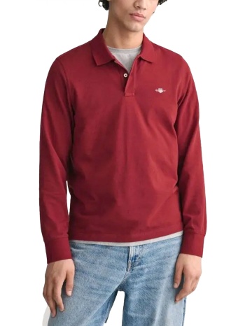 gant polo reg shield ls pique rugger μπορντω