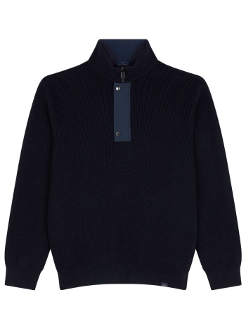 paul&shark πλεκτο halfzip logo μπλε σε προσφορά