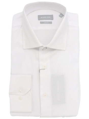 michael kors πουκαμισο slim fit structured dobby λευκο