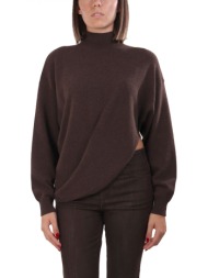 marella πλεκτο λουπετο deborah ασσυμετρο σκουρο καφε