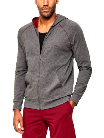 boss homewear φουτερ ziphood mixmatch jacket h γκρι σε προσφορά