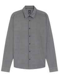 boss performance πουκαμισο μικροσχεδιο slim fit μαυρο-γκρι