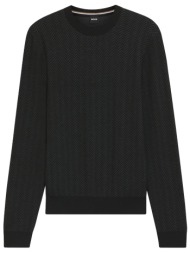 boss πλεκτο roundneck h-habito μαυρο