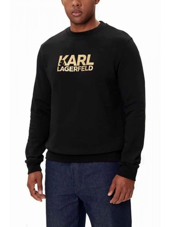 karl lagerfeld φουτερ crew neck logo gold μαυρο σε προσφορά