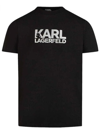karl lagerfeld t-shirt crew neck silver logo μαυρο σε προσφορά