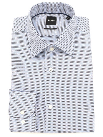 boss πουκαμισο μικροσχεδιο slim fit h-hank-kent-c1-214 σιελ σε προσφορά