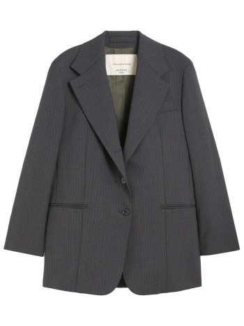 max mara weekend σακακι edmea ριγε σκουρο γκρι σε προσφορά