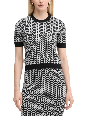 michael kors πλεκτο crew neck all over print μαυρο-λευκο σε προσφορά