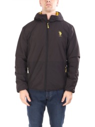 u.s.polo assn μπουφαν jacket hoodie fleece reversible logo dery μαυρο