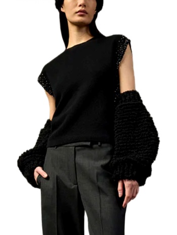 liviana conti top πλεκτο λεπτομερεια παγιετα πλαι crew neck σε προσφορά